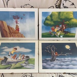 Winnie the Pooh Vintage 1997 Framed Lithograph Prints